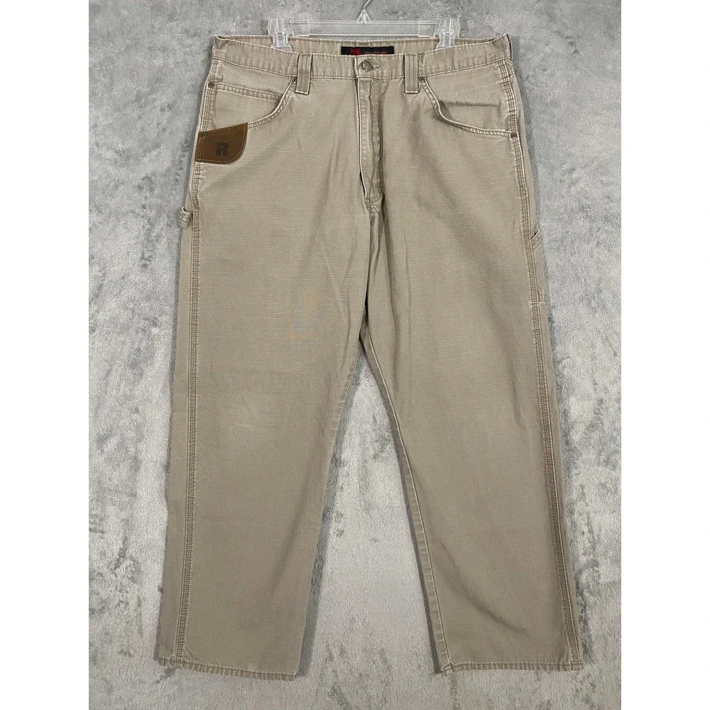 Wrangler‎ Riggs Workwear Mens 36x32 Khaki Tan Ripstop Carpenter Pants Utility